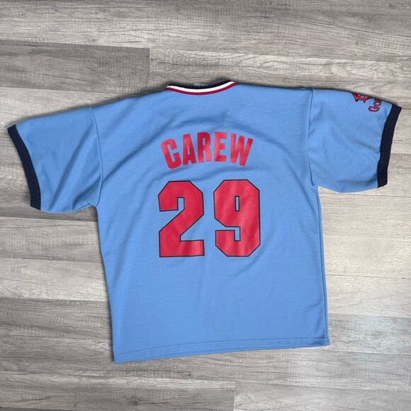 Vintage Minnesota Twins Rod Carew #29 Jersey Tee Powder Blue Size Large - Picture 3 of 7